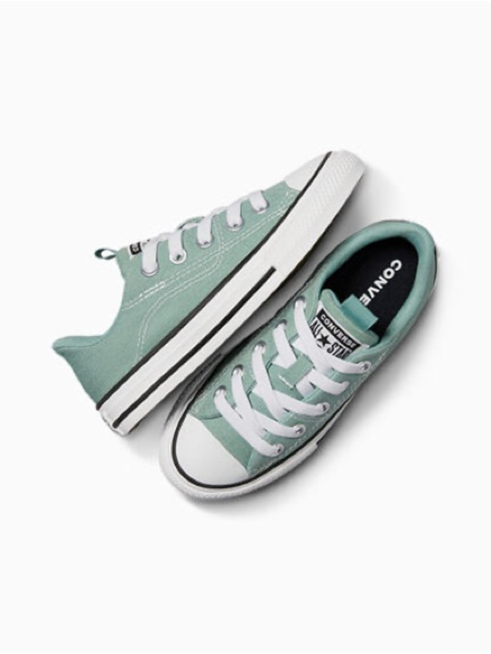 Converse Kids Low Top Sneakers in Sage Green with White Accents